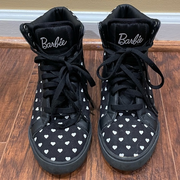 Barbie Shoes - Barbie Sneakers Shoes Japan Ken Hearts RARE High Top Barbiecore Pink Black